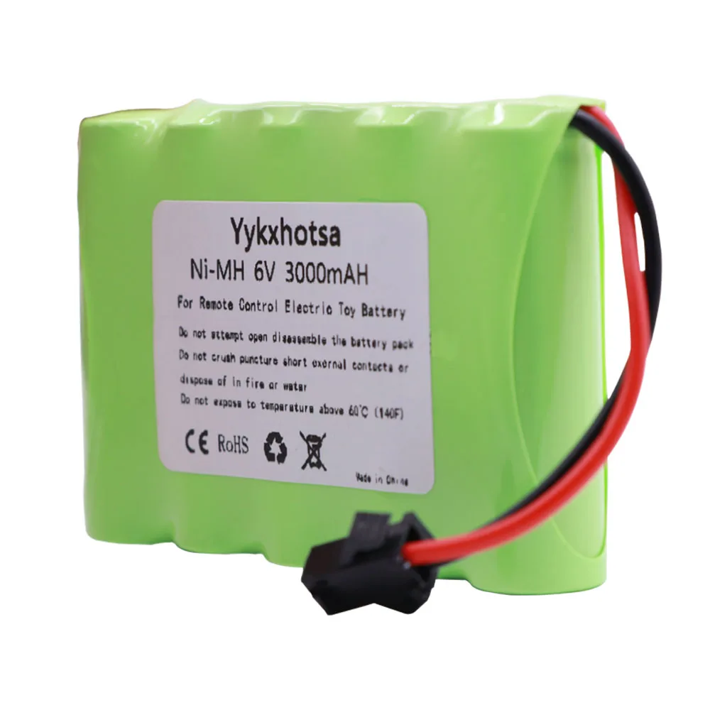 6v 3000mAh NI-MH Battery and Charger/USB/cable For RC Toy Cars Boats Robots Tanks Gun AA upgrade 3000mah 6v Battery Pack SM Plug