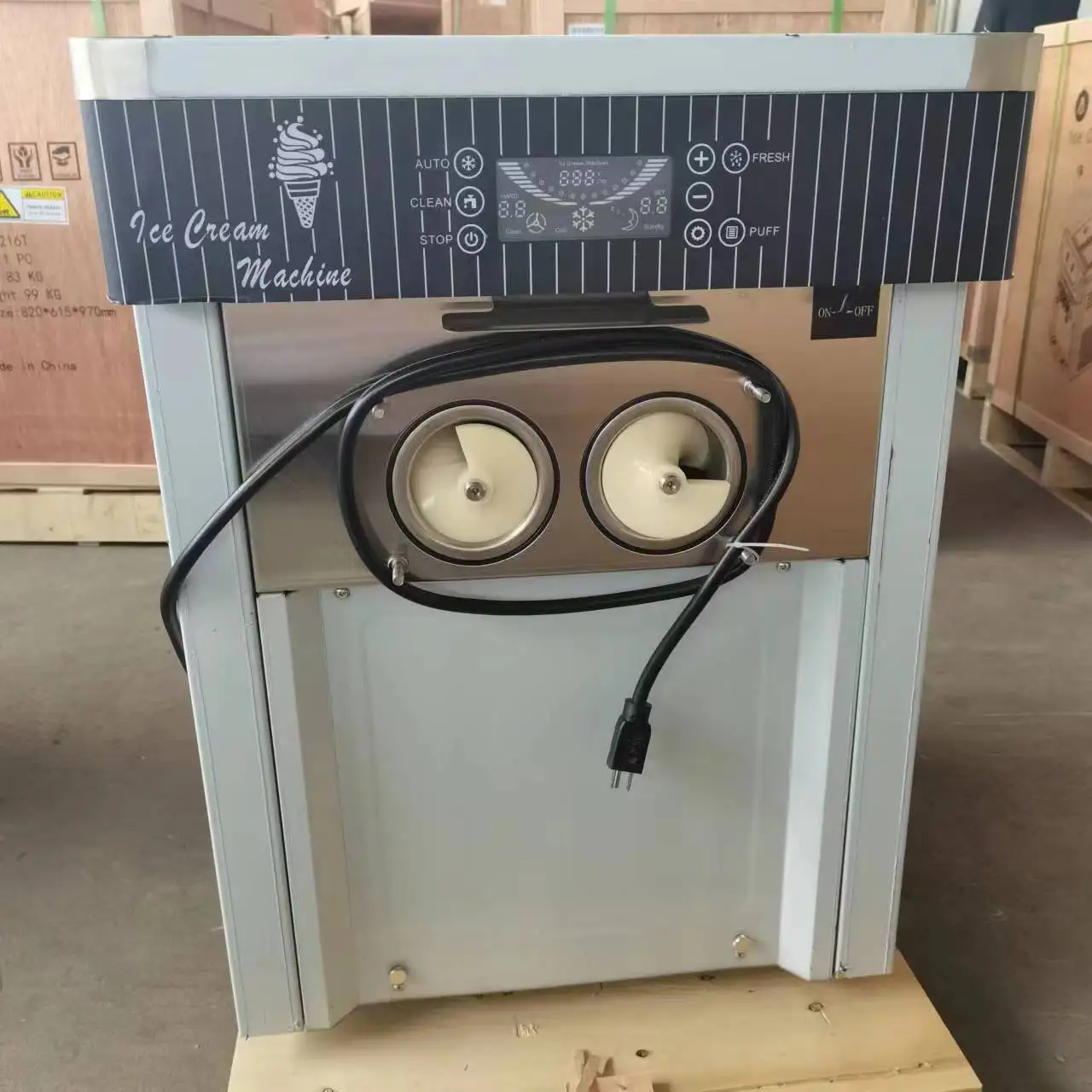 Ice Cream Maker 20-28L/h 3 Flavors Commercial Automated Table Top Yogurt Making Soft Serve Ice Cream Machine For Business Price