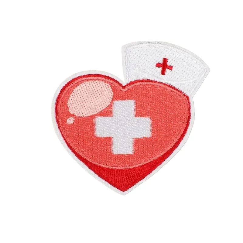 Embroidery  Applique, Patch Stickers, Stripe, Iron on Patches for Clothing Sewing, Medical Hospital Badge, Bag Decoration