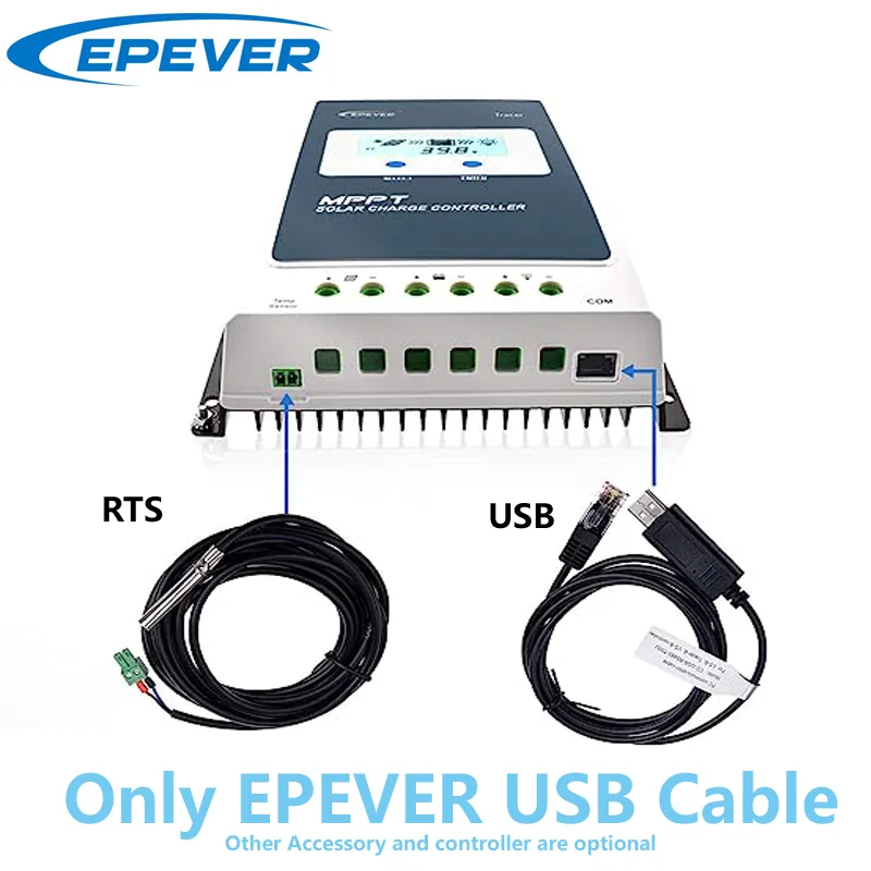 EPEVER Accessory USB to RS485 PC Communication Cable 1.5M for MPPT Solar Controller with RJ45 Connector CC-USB-RS485-150U