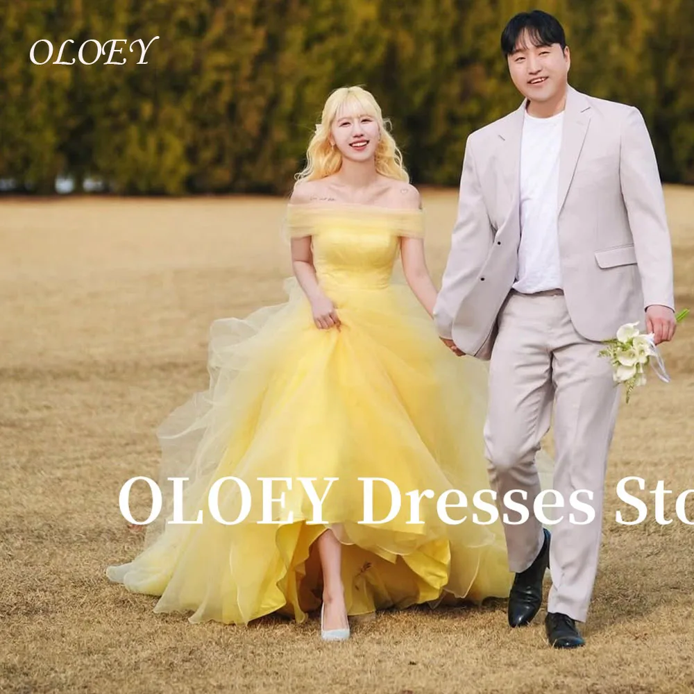 

OLOEY Princess A Line Silk Organza Wedding Dresses Korea Photo shoot Bolero Garden Bridal Gowns Corset Evening Party Customized