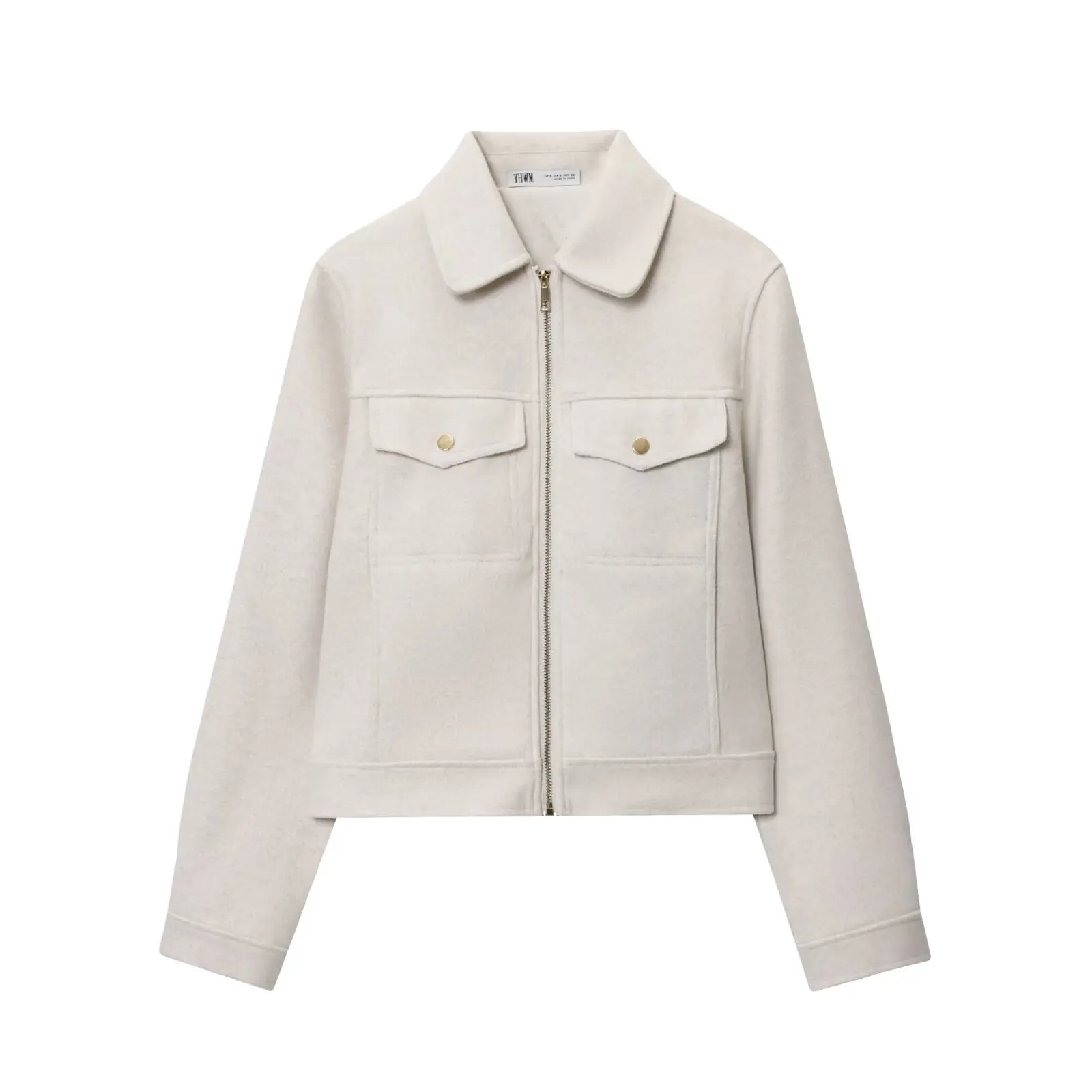 JNLEAOG Women's Soft Fabric Zipper Jaet Outerwear Autumn New Sle Wind Original Version Loose Fit Polyester Fibre 00%