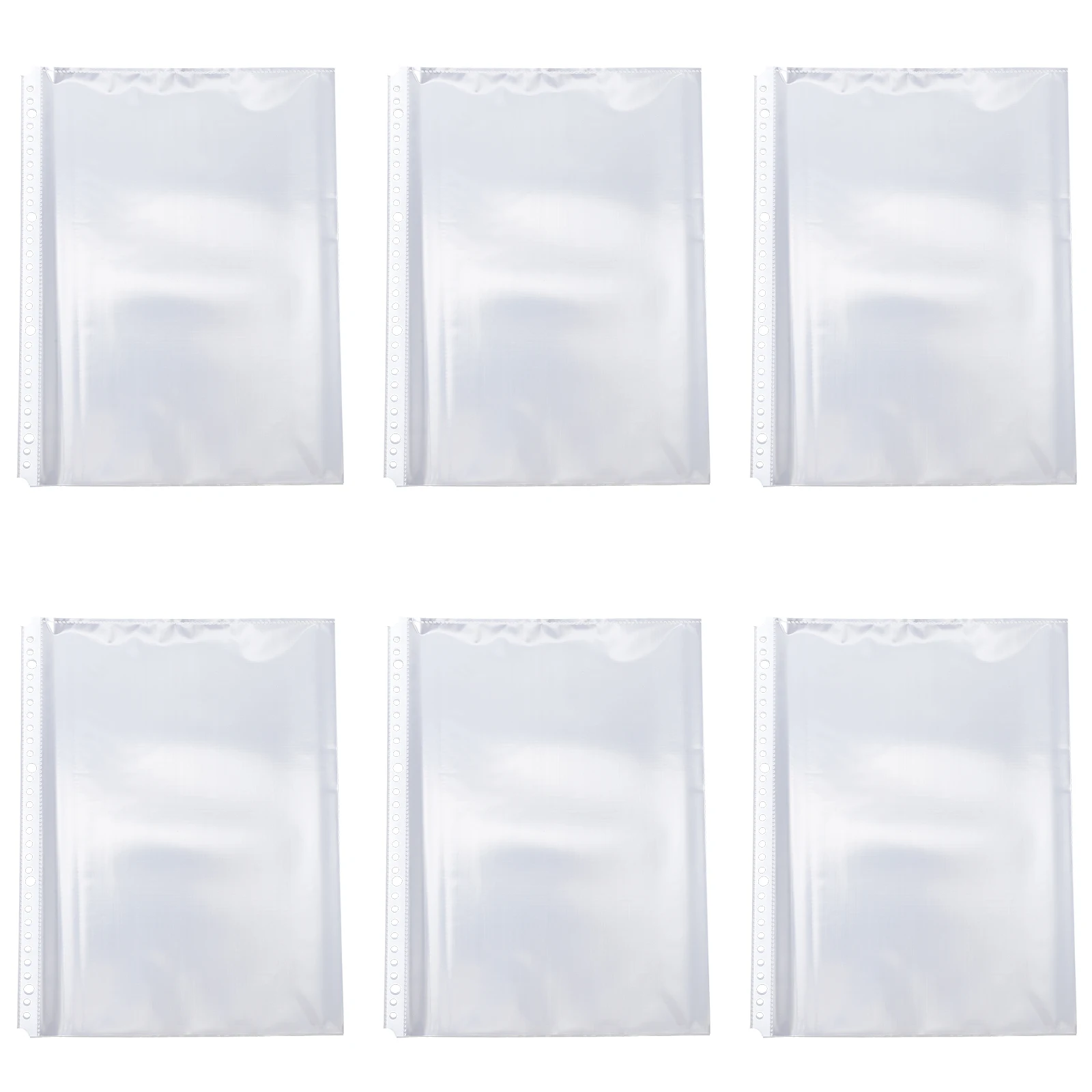 

100pcs Clear File Protector Document Sheets Transparent Binder Pockets Loose Leaf Bags for School Office Photos Storage Plastic