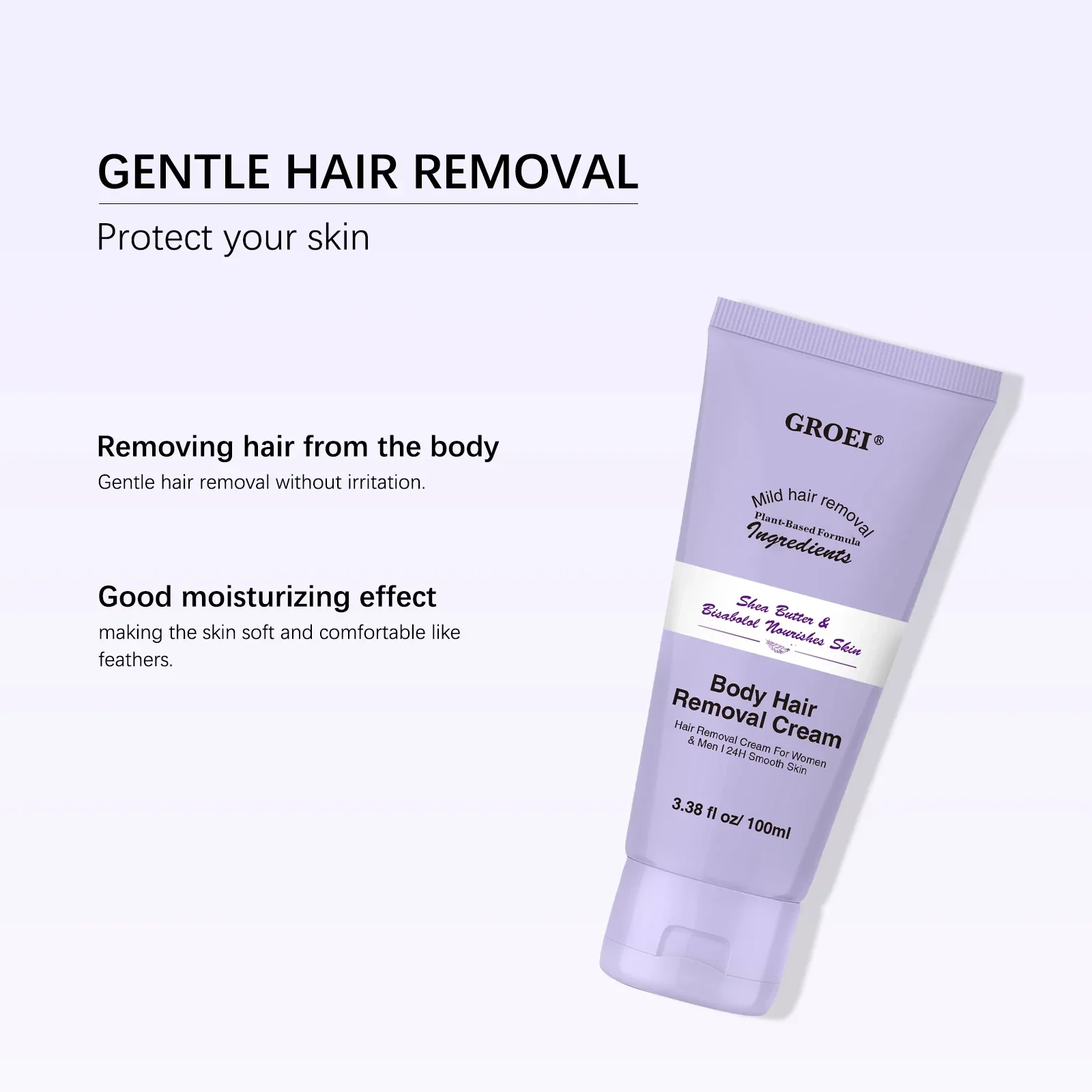 كريم إزالة شعر الجسم 100 مل من GROEI للذراع والإبط والساقين كريم إزالة شعر لطيف وفعال للجنسين، نعومة تدوم طويلاً #4