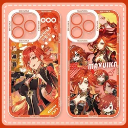 Genshin Impact Mavuika Case For iPhone 16 Pro Max 15 14 Plus 13 12 11 Pro XR XS X 8 7 SE 2020 Shockproof Silicone Back Funda