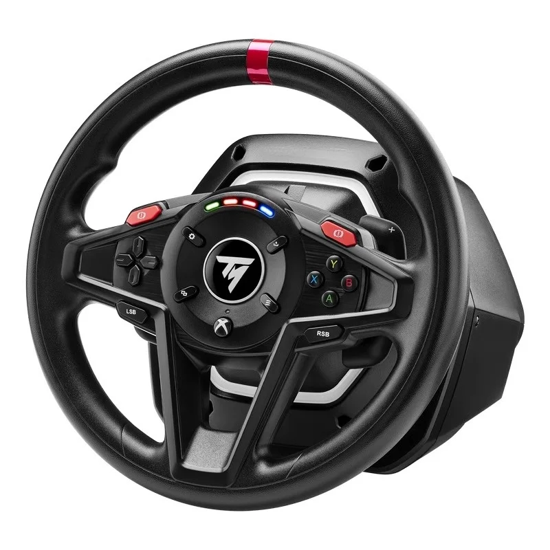 The steering wheel simulator T128X simulates the racing car, and Kossa Dust supports PC, PS4 or XBOX.