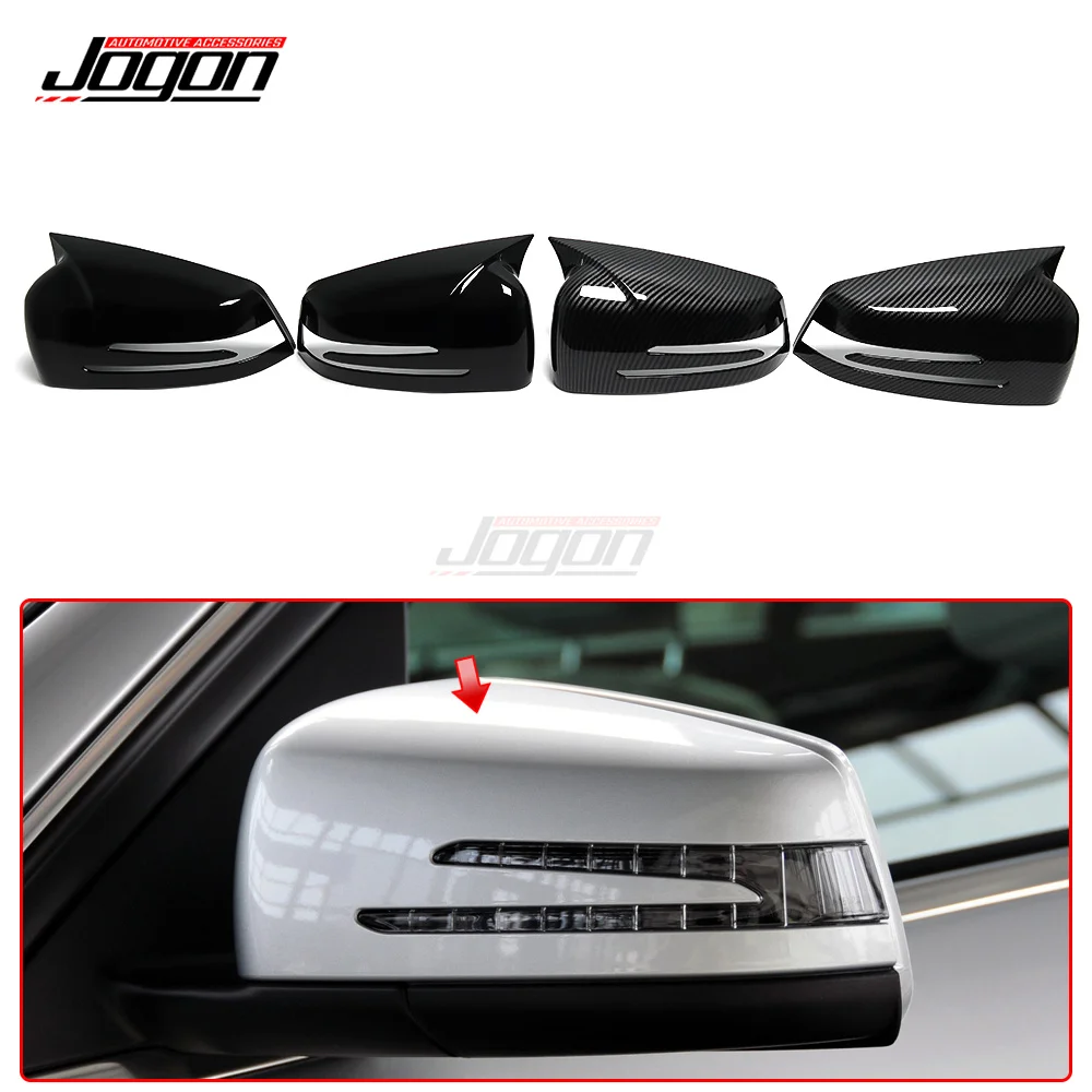 

OX Horn Rear View Mirror Covers For Mercedes-Benz W204 E W212 W176 W246 CLS C218 GLA X156 ABS Carbon Fiber Gloss Black