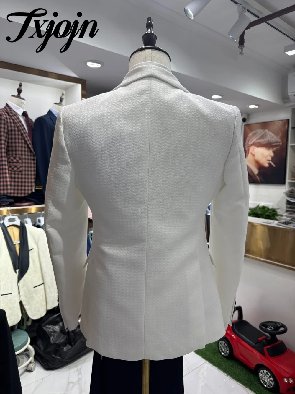 Elegant Single Button Men Suit Set 2025 3PCS Charming Jacquard Men Office Suit Classic Solid Groomsmen For Business Wedding Suit