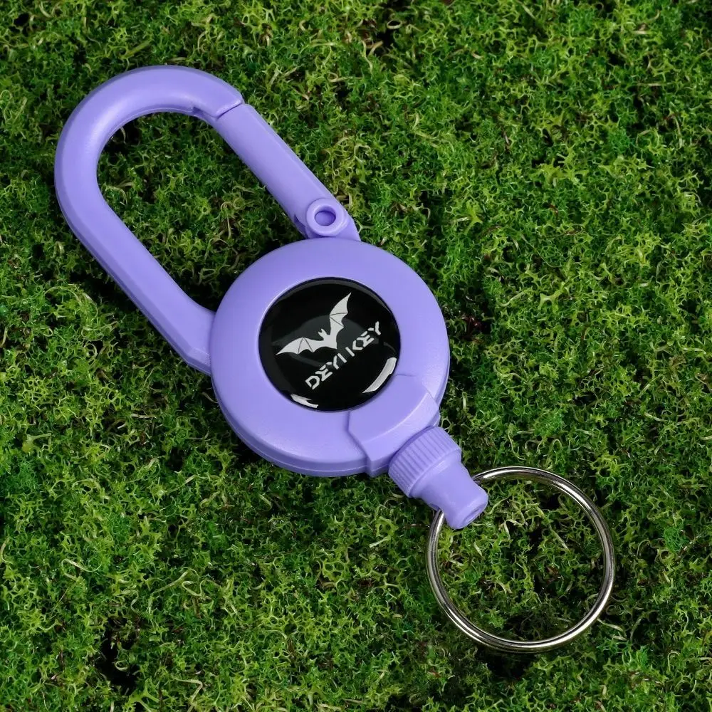 Steel Wire Elastic Mountaineering Buckle Easy-to-pull Solid Color Telescopic Wire Rope Keychain Anti-theft Portable