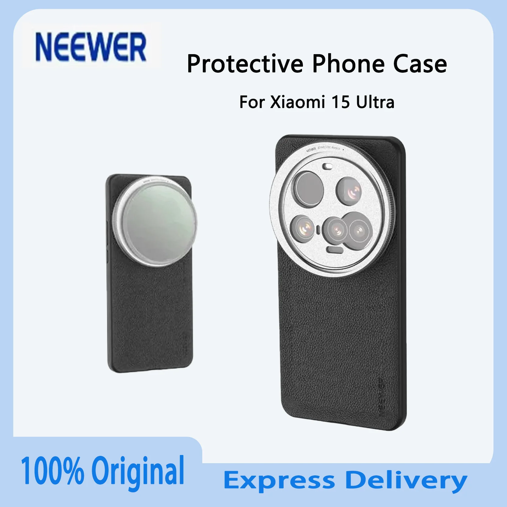 

Оригинальный защитный чехол для телефона NEEWER Xiaomi 15 Ultra с креплениями для объектива 17 мм и адаптером фильтра 67 мм для беспроводной зарядки