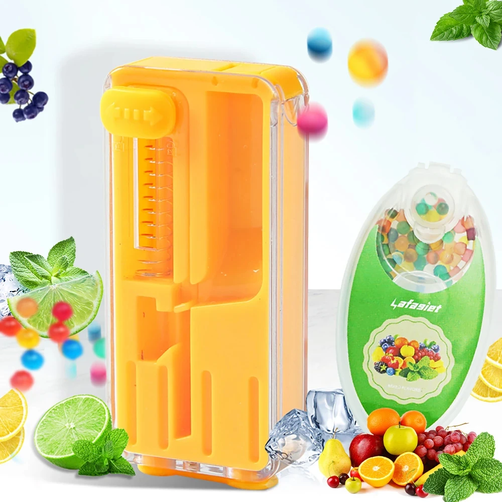 JUSES Fruit Flavor Cigarette Capsule Burst Bead Pusher Storage Box Explosion Cigarette Filter Brush Ball for Smoking Accessorie