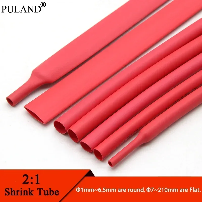 1/5/10M 2:1 Heat Shrink Heatshrink Tube Red Diameter 0.6mm ~ 80mm Wire Repair DIY Cable Protecctor Tubing Sleeving Wrap