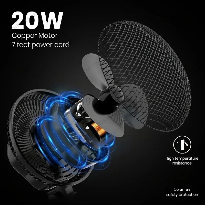 LF_Direct Supply EU UK Tent Hydroponics Home 220V 6 Inch Dual Speed Regulation Clip Fan