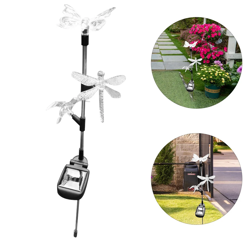 

Garden Solar Stake Lights Hummingbird Dragonfly Color-Changing Landscape Light Easy Install Solar Stake Lights