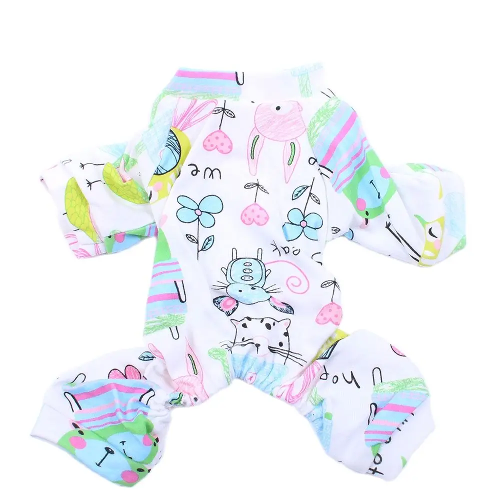 Small Dog Cat Floral JumpSuit Pajamas Shirts Pet Puppy Nightshirt Pants For Dogs Cats Small Medium