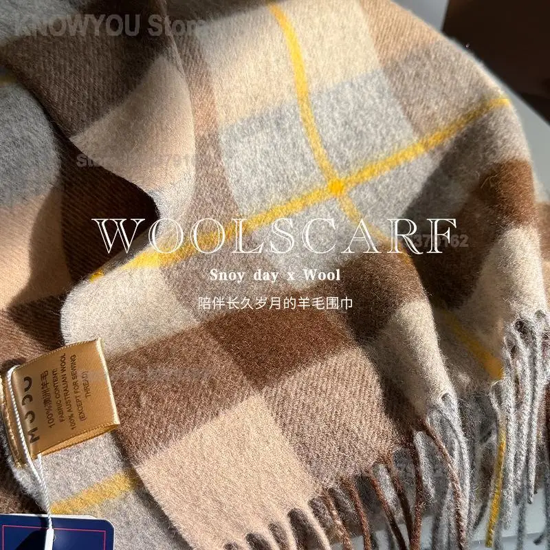Unisex Thick Warm Pure Wool Neck Wrap Winter Thermal Fashion Shawl Men Women Autumn Winter New Wool Scarf