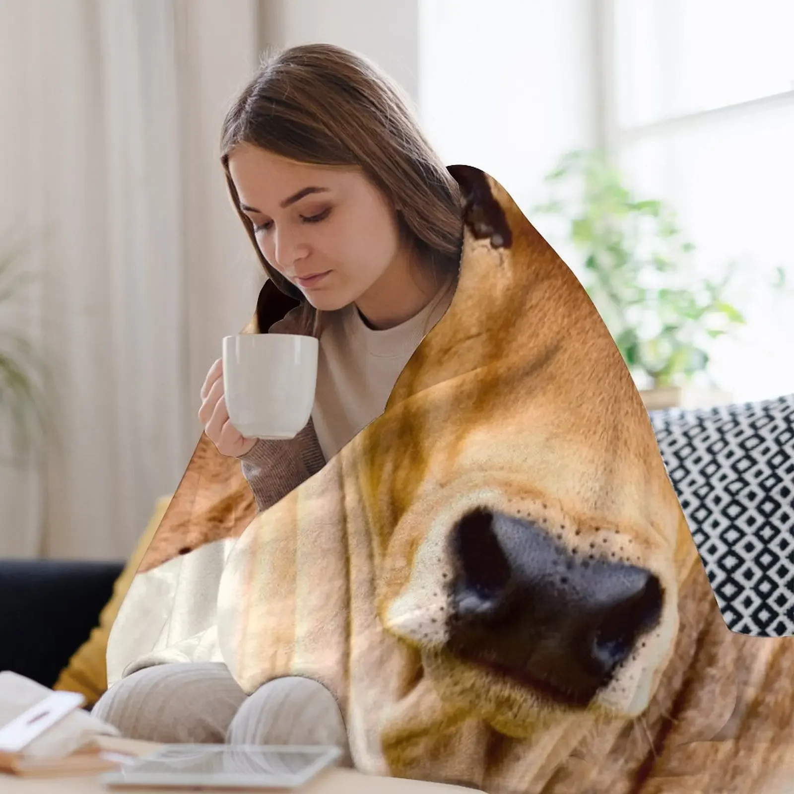 برهمان كالف، بورتريه رمي بطانية المعزي المرجح فروي زينة عيد الميلاد البطانيات