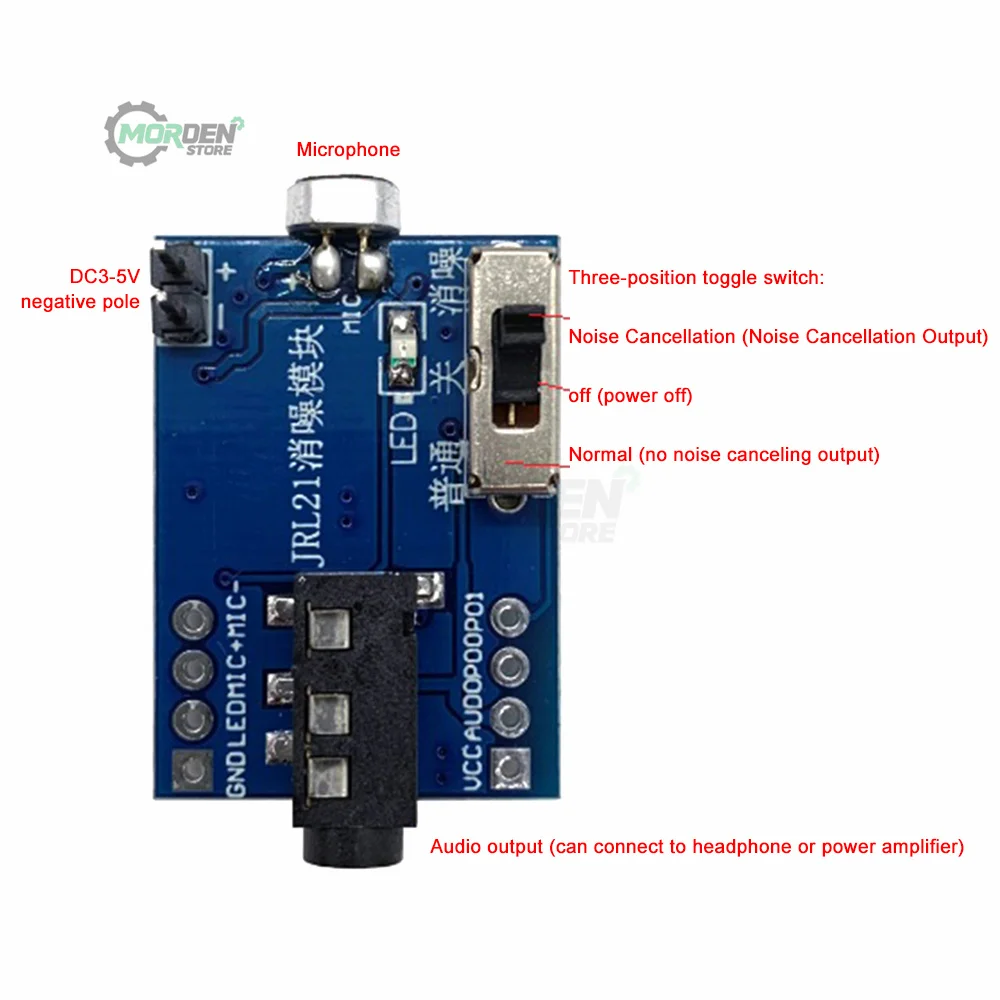 HD Noise Reduction Microphone Module Megaphone Board Real Time Cancellation Movement Vocal Pickup Chip JRl21 for Electrical Tool