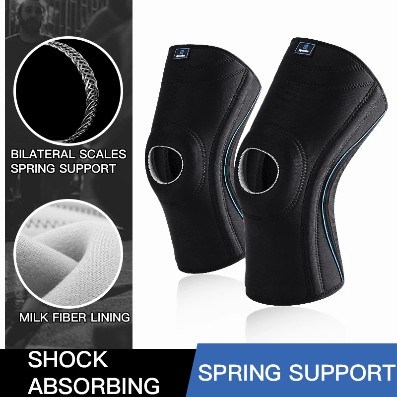 Hollow Sports Knee Brace Support Sleeve Adjustable Patella Stabilizer Knee Protector Nylon Wrap Running Basketball Sports