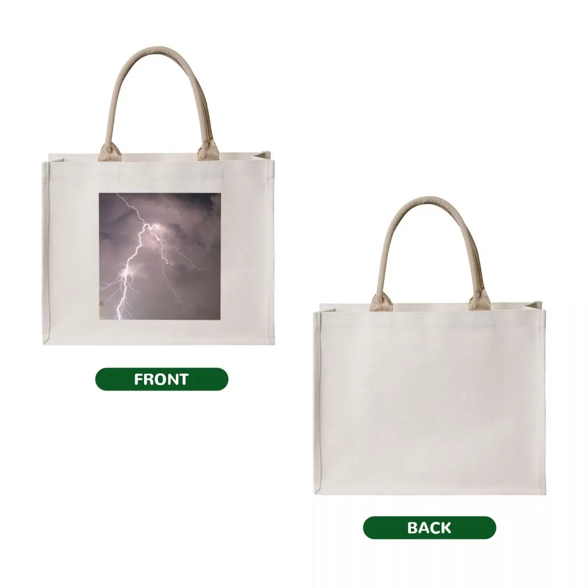 Purple Lightning Cloud Tote Bag Beach bag bag for beach woman shopping