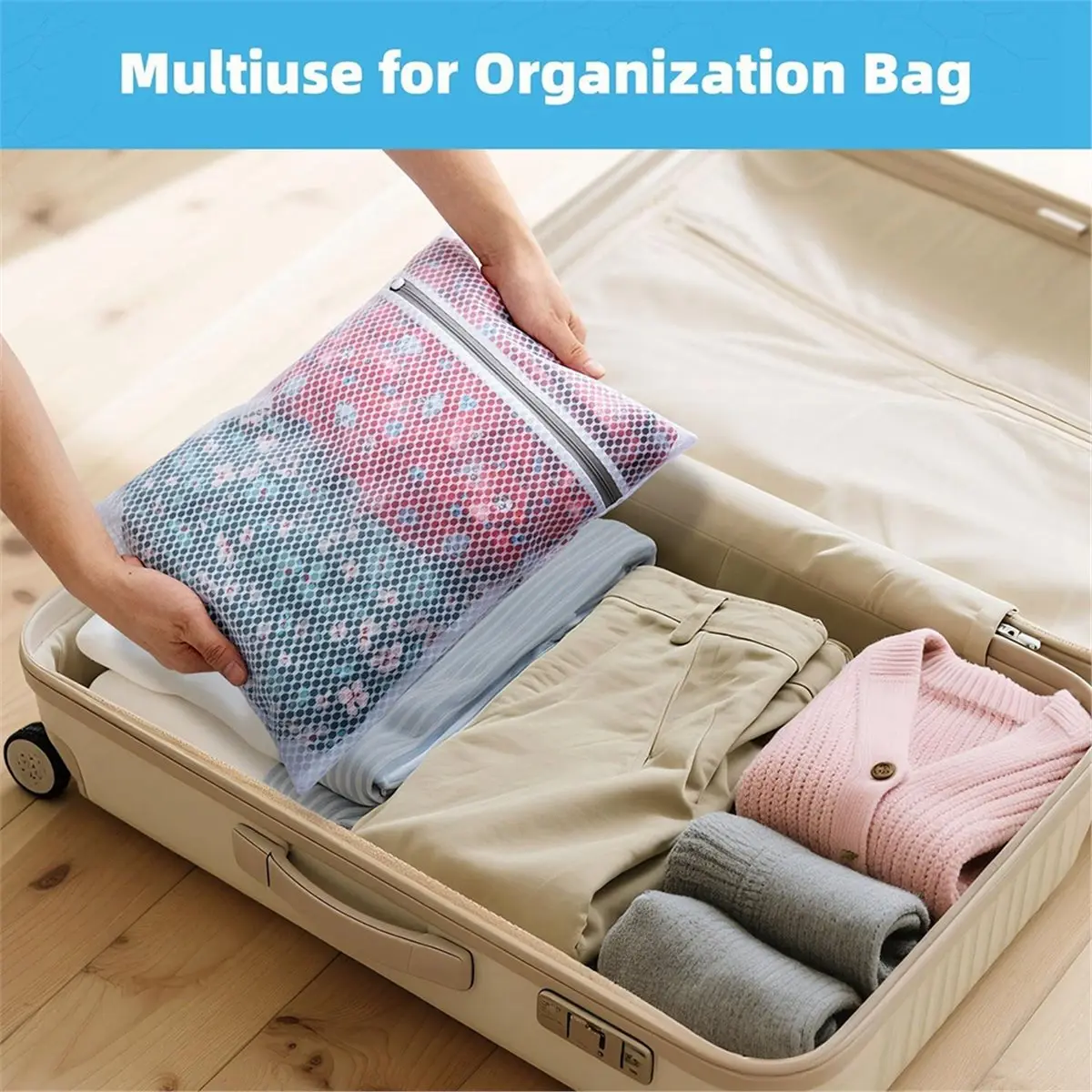 Honeycomb Mesh Laundry Bags for 12x16 for Bras,,Socks,Baby Clothes,Gentle Wash Protection with Zipper Closure