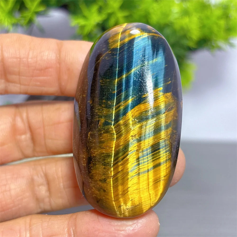 Blue Yellow Tiger Eye Palm Natural Crystal Home Garden Decoration Room Decor Luck Quartz Stone Healing Energy Love Gifts Craft