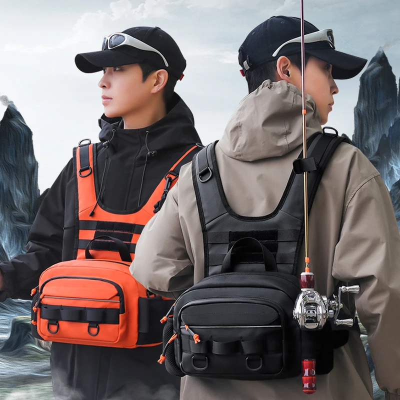 Tactical Fishing Chest Bag Vest Backpack Molle Sport Hiking Men's Outdoor Climbing Camping Hunting Rig Pouch Fishing Tackle Bags