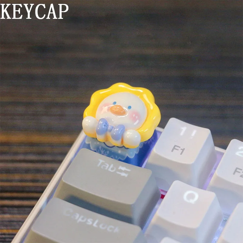 DIY Duckling Key Cap Bottom Backlit Key Cap MX Cross Axis Mechanical Keyboard Key Cap R4 ESC Gift Key Cap