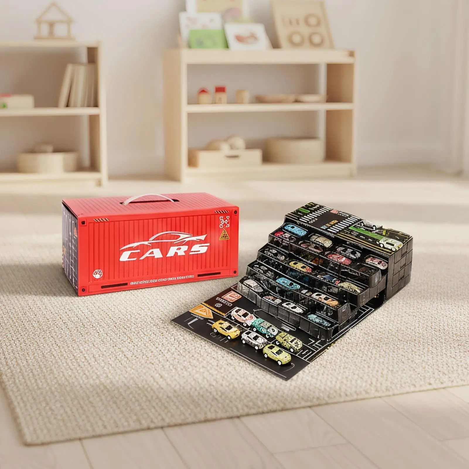 Voiture jouet à tirer en alliage, petits jeux éducatifs, 48 pièces, jouets de course avec tapis de jeu pour enfants garçons, maison, voyage, chambre à coucher, salle de classe