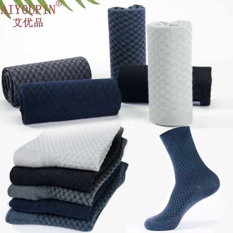 

New Athletic Crew Dress New Autumn Winter Bamboo Fiber Cotton mid-calf Men Sock king-size Business B8W196