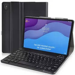 Pour Lenovo Tab M10 HD 2nd Isabel 10.1 pouces étui clavier sans fil Bluetooth clavier poignées intelligentes étui en cuir amovible TB-X306X X306F