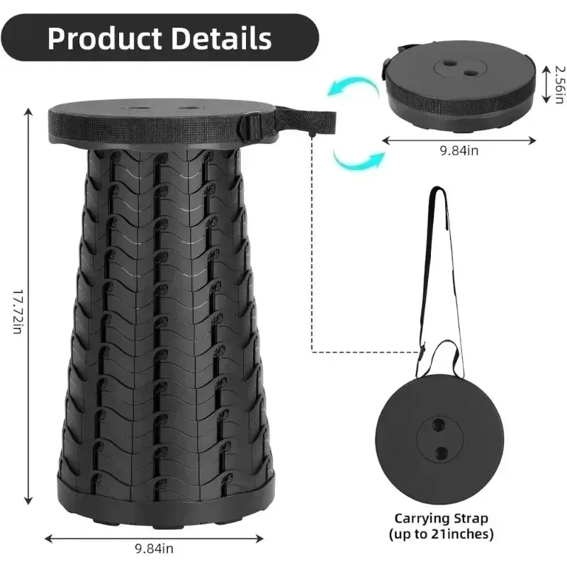 Portable folding stool plastic retractable camping chair shrink small bench household outdoor fishing Mazar