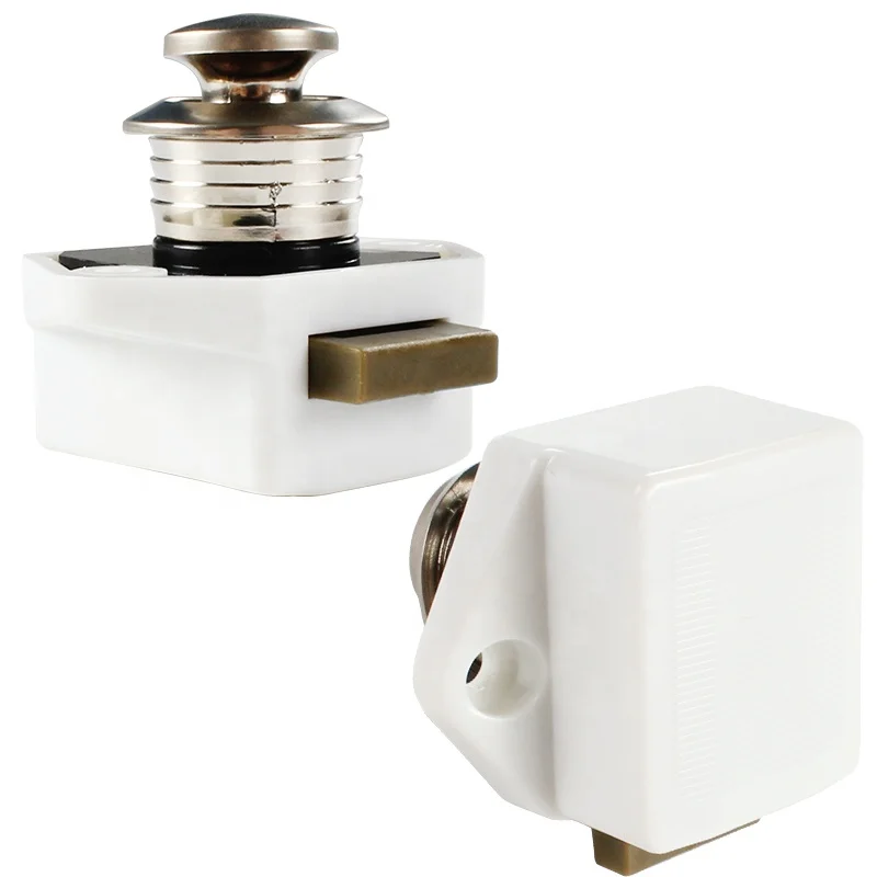 OEM Campervan مقطورة متنقل أجزاء قطع حجم 20 مللي متر سبائك الزنك مفتاح متنقل متنقل قارب يخت الأبيض قفل دفع صغير