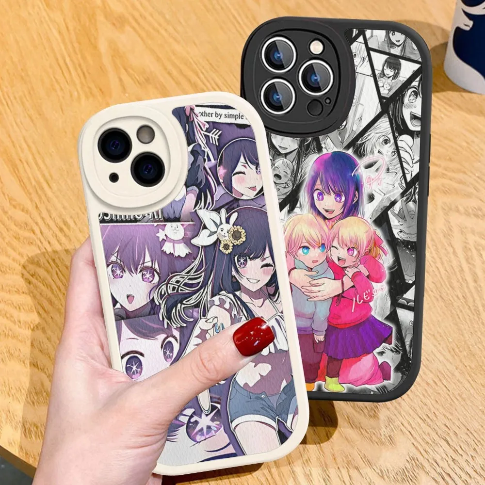 Oshi No Ko Anime Phone Case Hard Leather For iPhone 16 15 14 13 12 Mini 11 14 Pro Max Xs X Xr 7 8 Plus Fundas