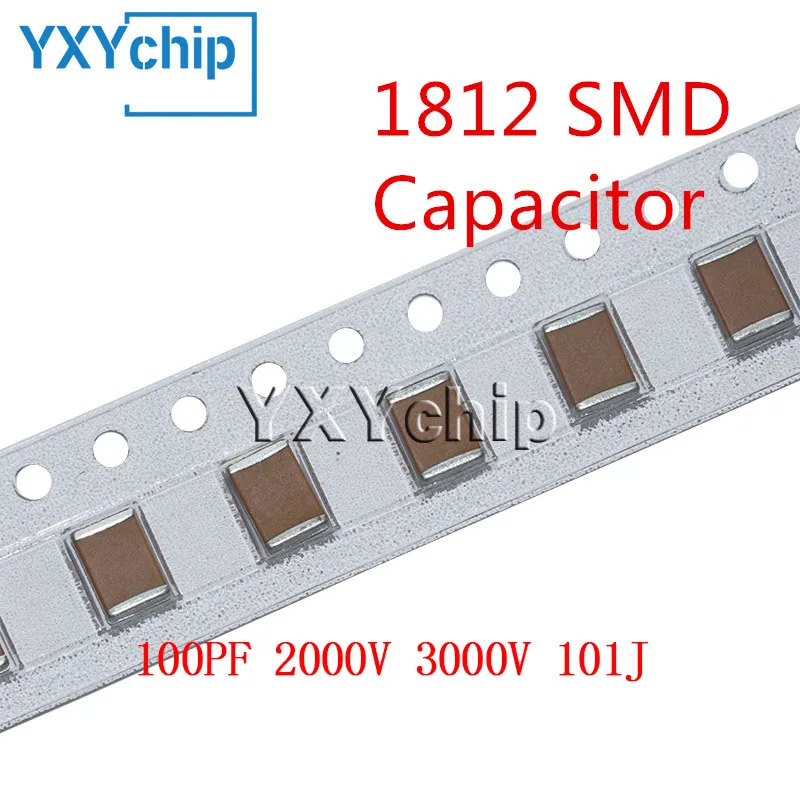 10pcs 1812 100PF 2000V 3000V 101J 5% C0G NPO 4532 SMD Chip Multilayer Ceramic Capacitor