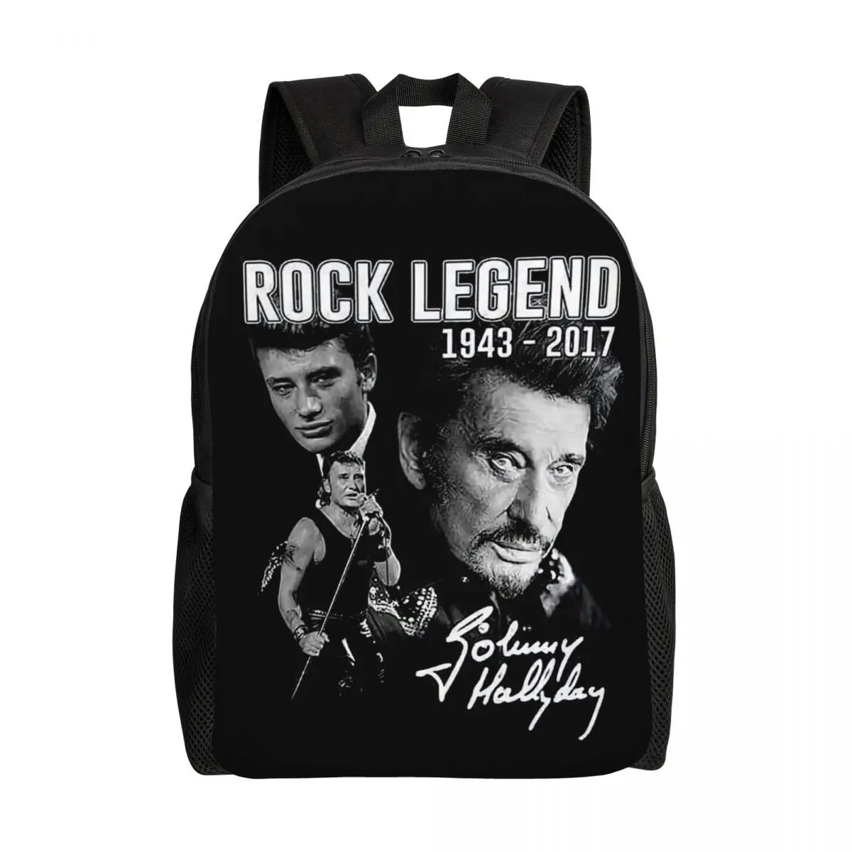 

Johnny Hallyday Travel Backpack Women Men School Laptop Bookbag France Rock Singer College Student Daypack Bags