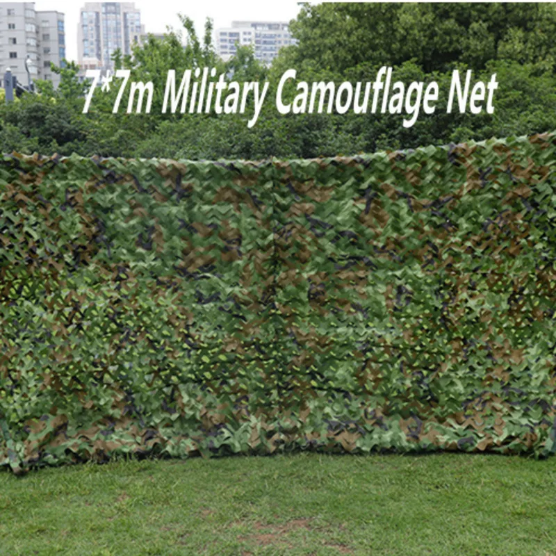

Large 7*7M Military Camouflage Net Camo Net Ultralight Car Camping Garden Tent Tarp Awning Sun Shelter Filet Camouflage Mesh