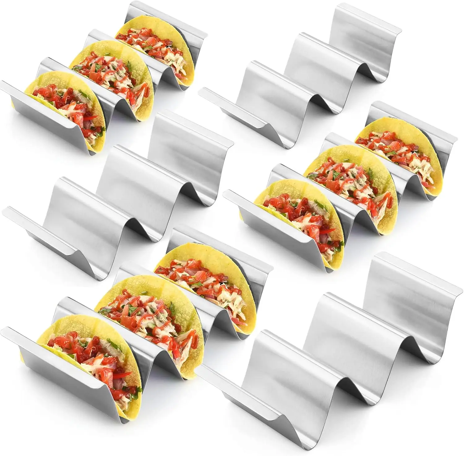 6 Pack Stainless Steel Taco Holders Set
