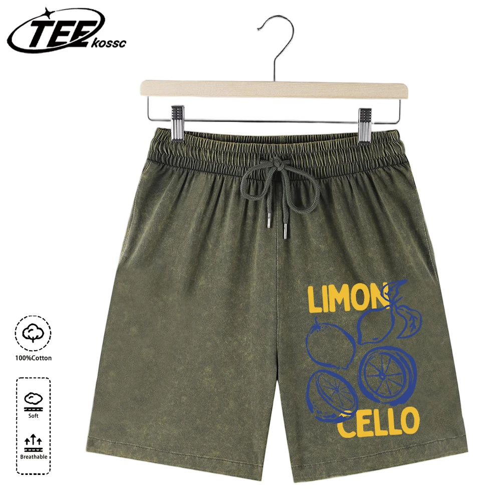 

Мужские летние хлопковые шорты Limon Cello с принтом лимонов, повседневные, дышащие, универсальные, свободного кроя