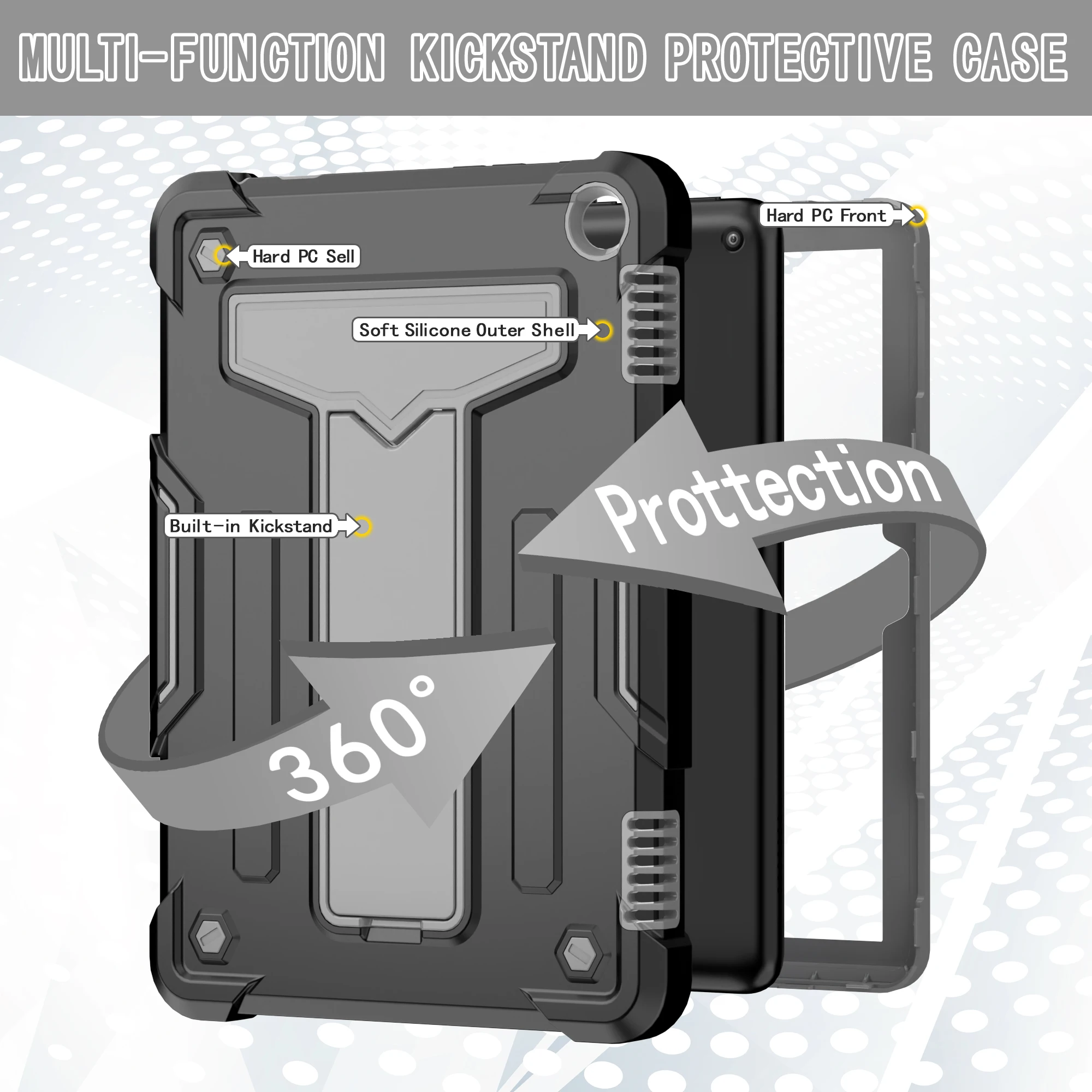 

Чехол для планшета для нового Amazon Fire HD 8 2022, детский сверхпрочный противоударный чехол с подставкой для Fire HD 8.0