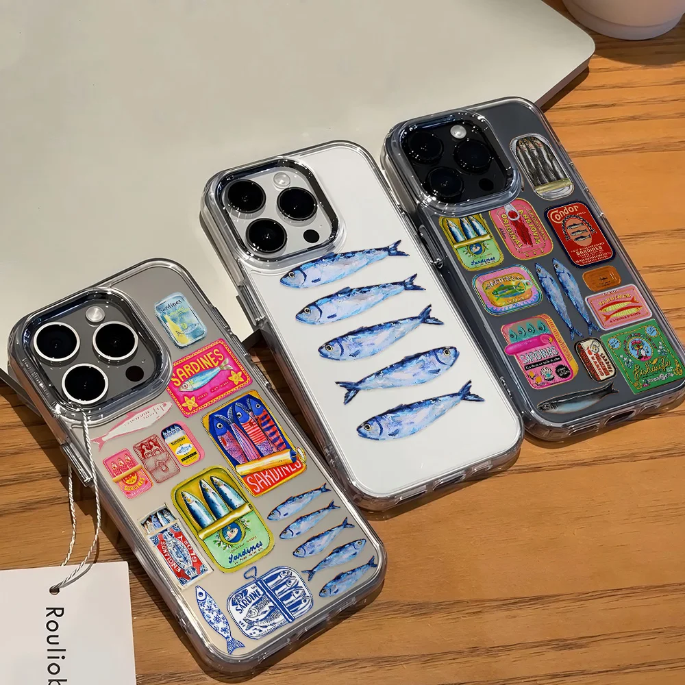 Fish Fun Sardines Laser New Phone Case For Samsung Galaxy S25 S24 S23 S22 S21 S20 Note20 FE Ultra Edge Plus 4G 5G Soft Cover