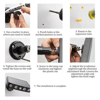 4LED戶外太陽能燈家用庭院草坪花園壁燈照明人體感應感應器監測路燈 10 最佳銷售 花園壁燈 - №5