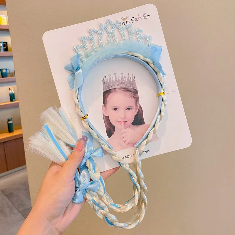 Tiara de corona trenzada de unicornio para niña, diadema de princesa, accesorios de disfraz de Halloween, regalo de cumpleaños