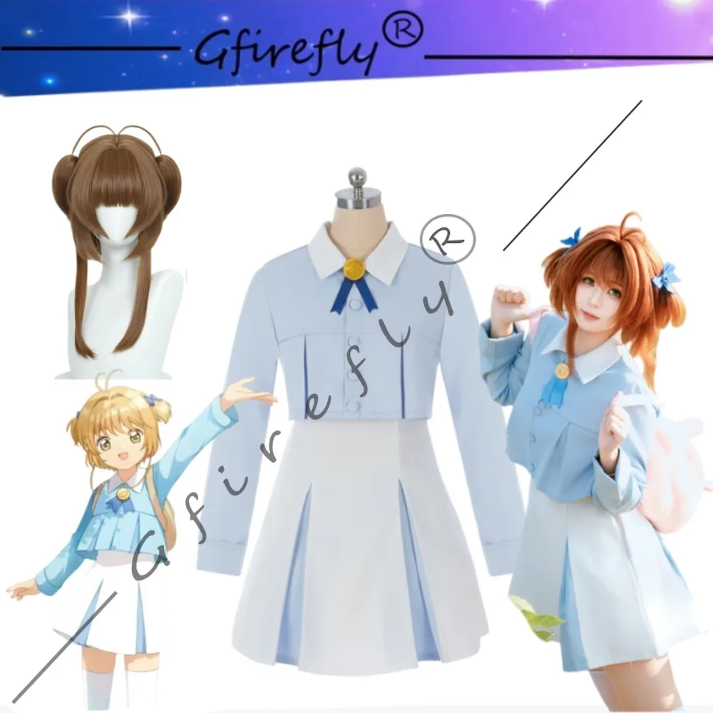 

Cardcaptor Sakura Same Style Blue White Date Dress Daily Wear Cosplay Set Adult Women Cute Anime Carnival Comic Con Party Outfit