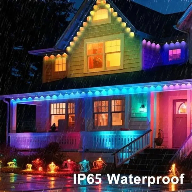30M Smart WIFI RGBIC Eaves Lights Permanent Outdoor Lights Outdoor Waterproof Lighting Strings Work with Alexa, Google Assistant