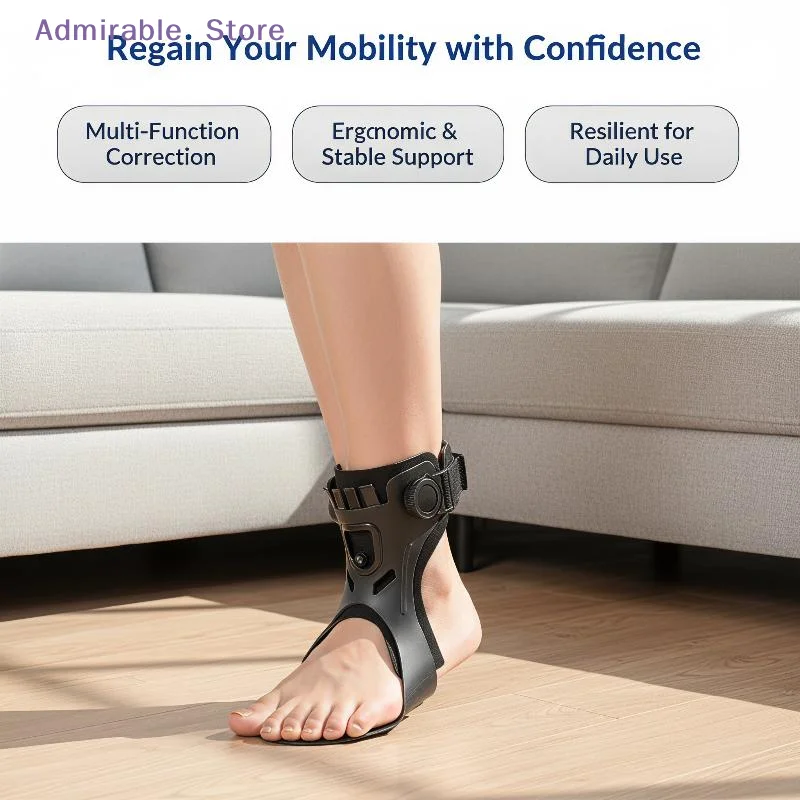 wAFO Ankle Foot Orthosis Adjustable Drop Foot Brace Breathable Mesh Fabric Support for Summer Long-time Wear Use
