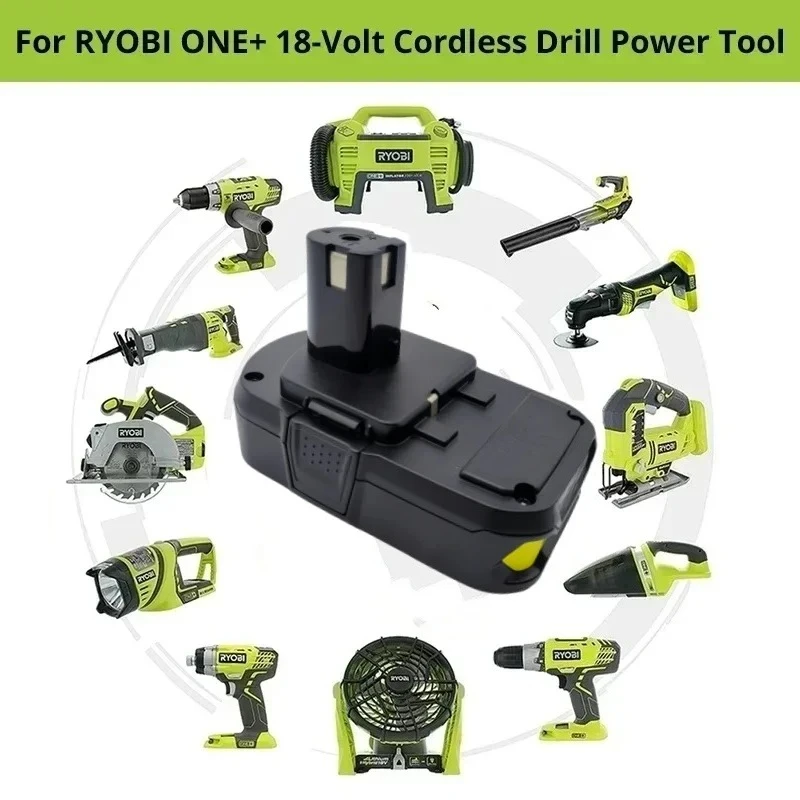3Ah Battery For RYOBI 18V P108 P104 P107 RB18L50 RB18L20, Replacement for One+ Plus 18V Power Tools,18650 Lithium 2.0-4.0Ah