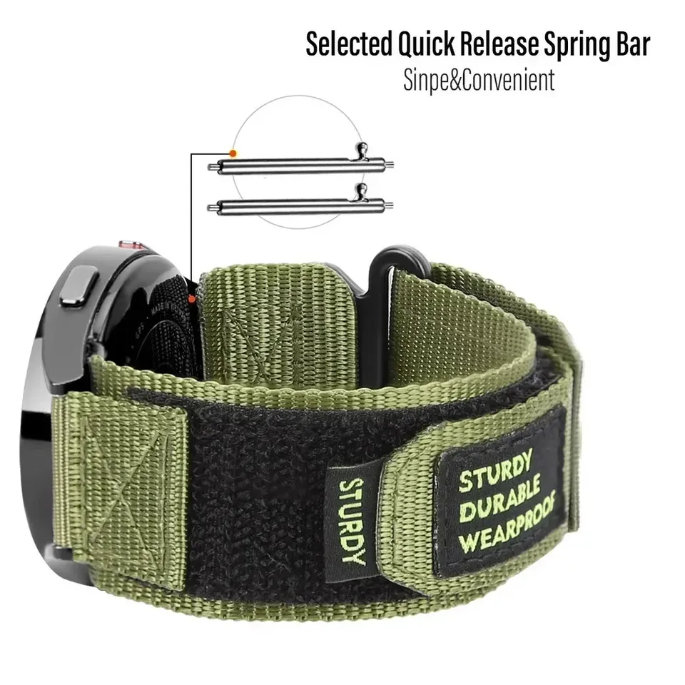 22mm 20mm Camouflage Nylon Strap for Samsung Galaxy Watch 7 6 5 4 40/44mm 6 Classic 43 47mm Band for Huawei Watch GT5 4Pro Band - Detail Angle #03