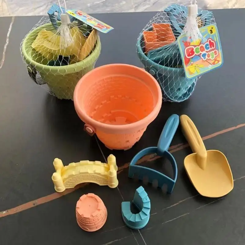 54DA 6 stks/set Kinderen Zand Speelgoed Zandkasteel Mallen Emmer Schop DIY Tool Zand Spelen Speelgoed