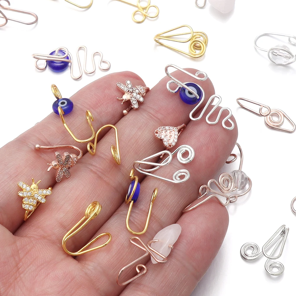 5pcs/lot Non Piercing Cliped Nose Ring Mix Style  U Shape Nose Clips Gold Silver Color Nose Hoop for Women Men Fake Body Jewelry